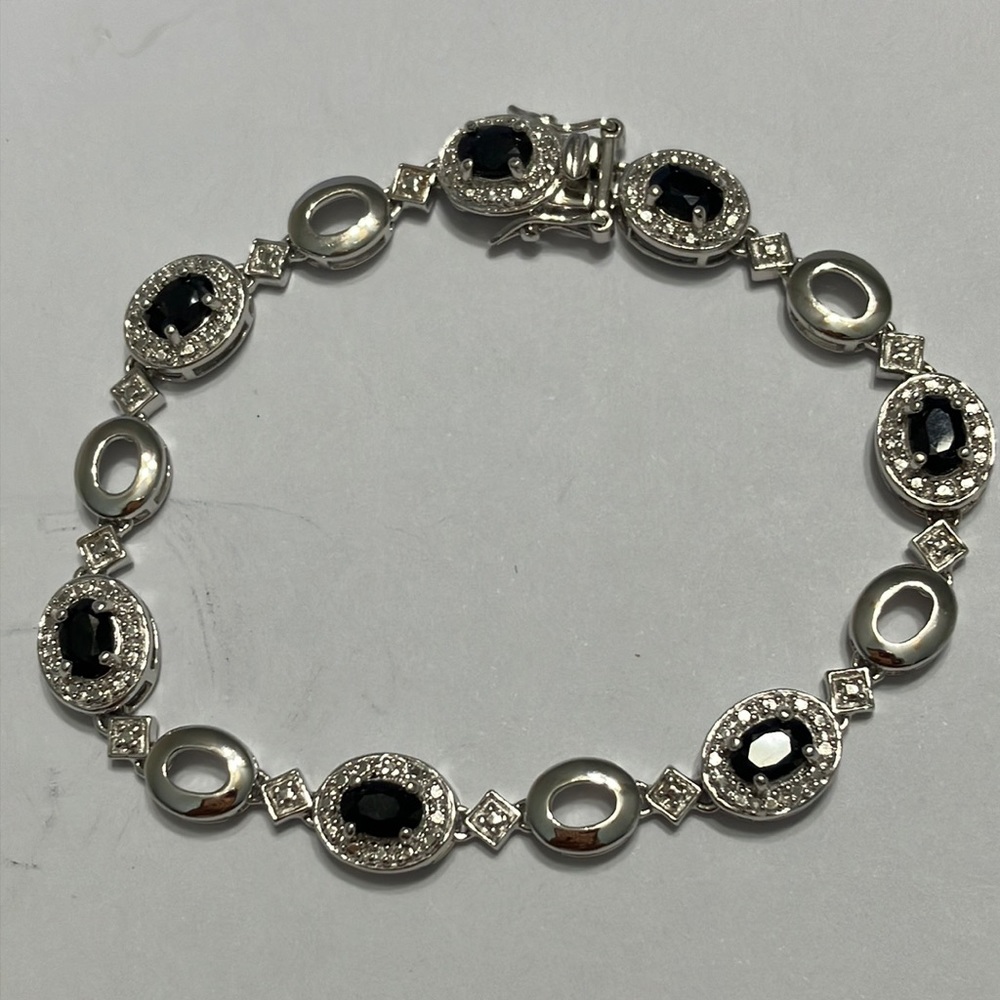 Ross Simons sterling silver sapphire bracelet